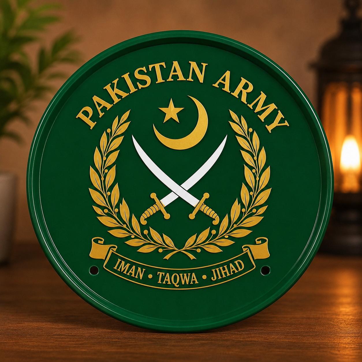 Pakistan Army (Round Plates)  (front & back Pair) Marif Creations
