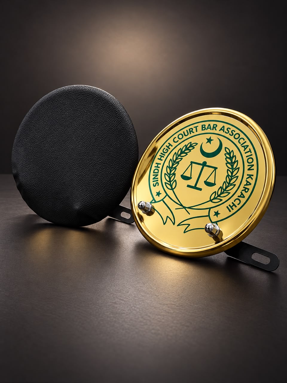 Sindh High Court Bar Association Karachi – Premium Golden Round Plates for Car Marif Creations