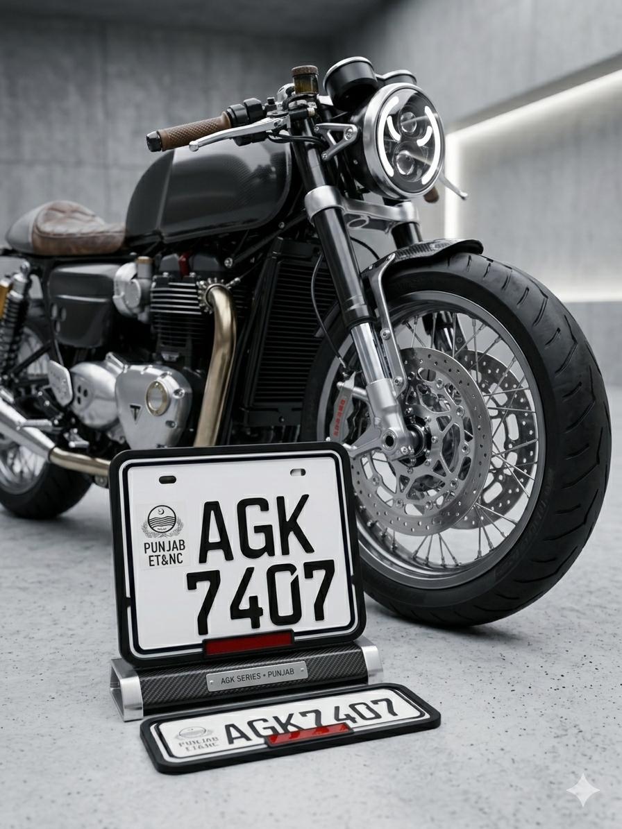 Punjab Style Upper Side Embossed Replica Number Plates (Bike) My Store