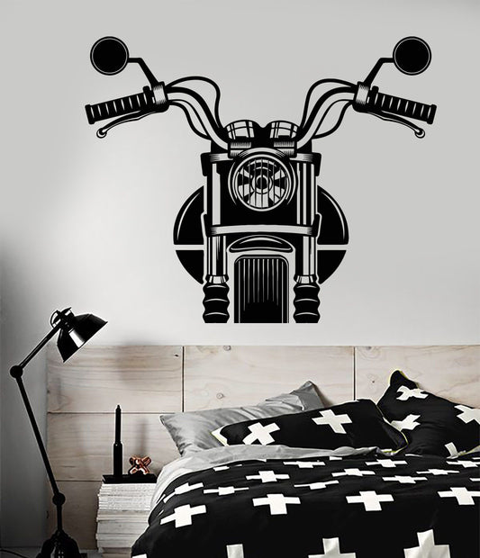 Dynamic Motorcycle Rider City Skyline Vinyl Wall Decal | Urban Adventure Art Marif Creation