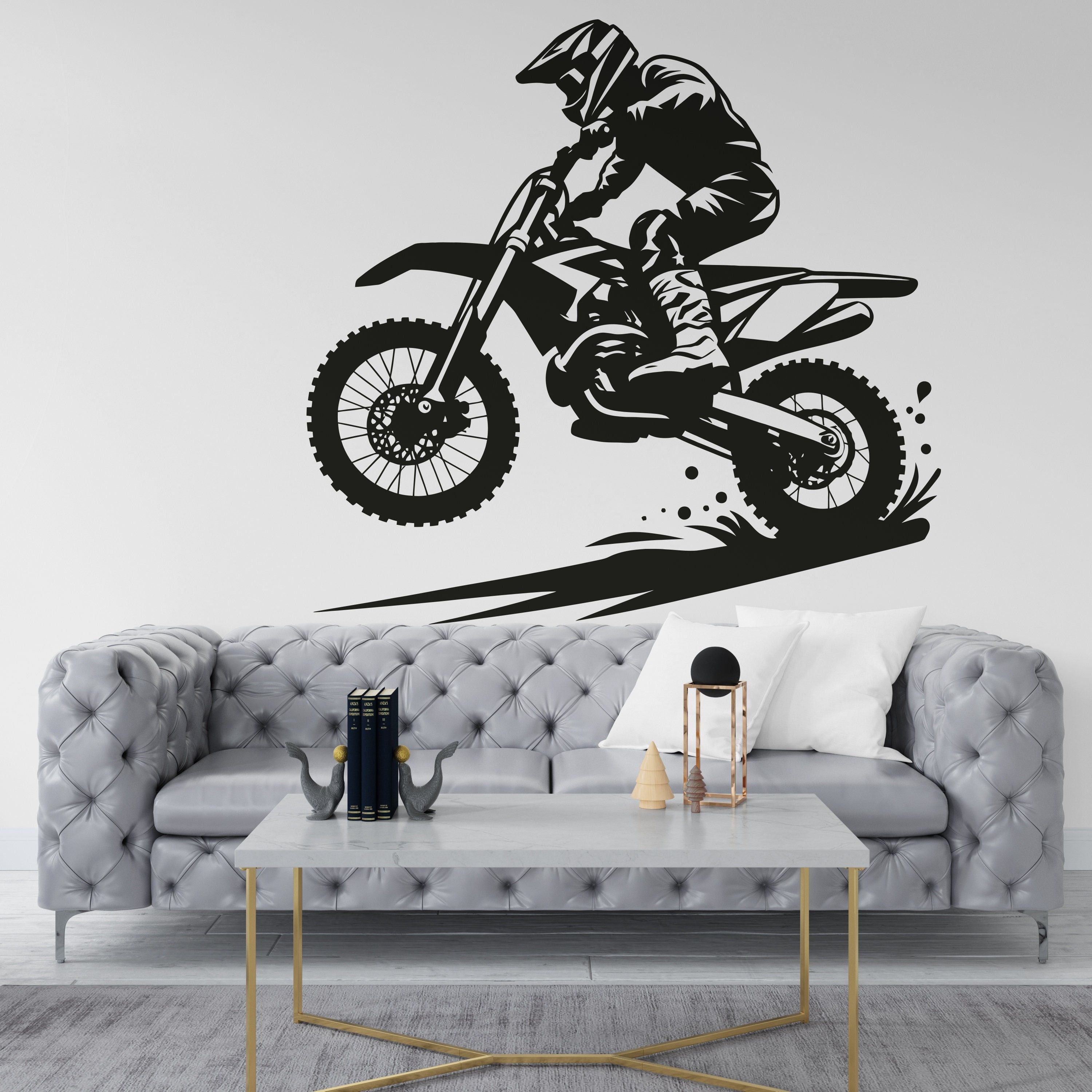 Dolo Rider Decal Dynamic Motocross Rider Jump Wall Decal | Dirt Bike Action Vinyl Art ...