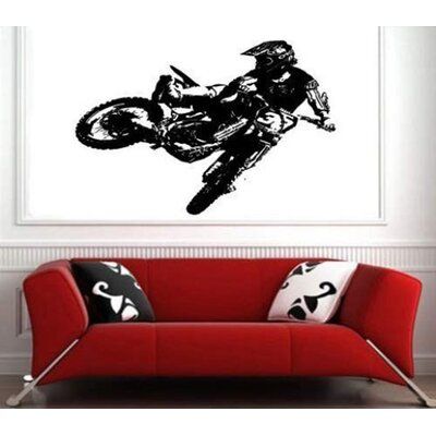 Dynamic Motocross Rider Wall Decal | Extreme Sports Vinyl Art Marif Creation