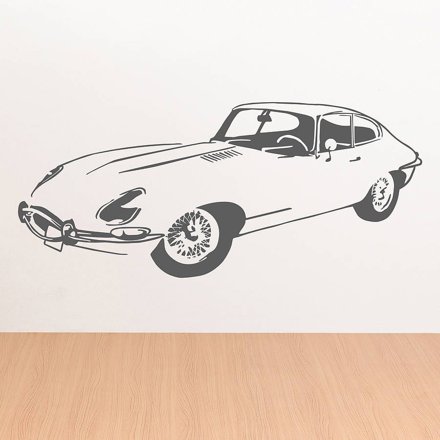 Classic E-Type Sports Car Wall Decal | Vintage Automotive Vinyl Art Marif Creation