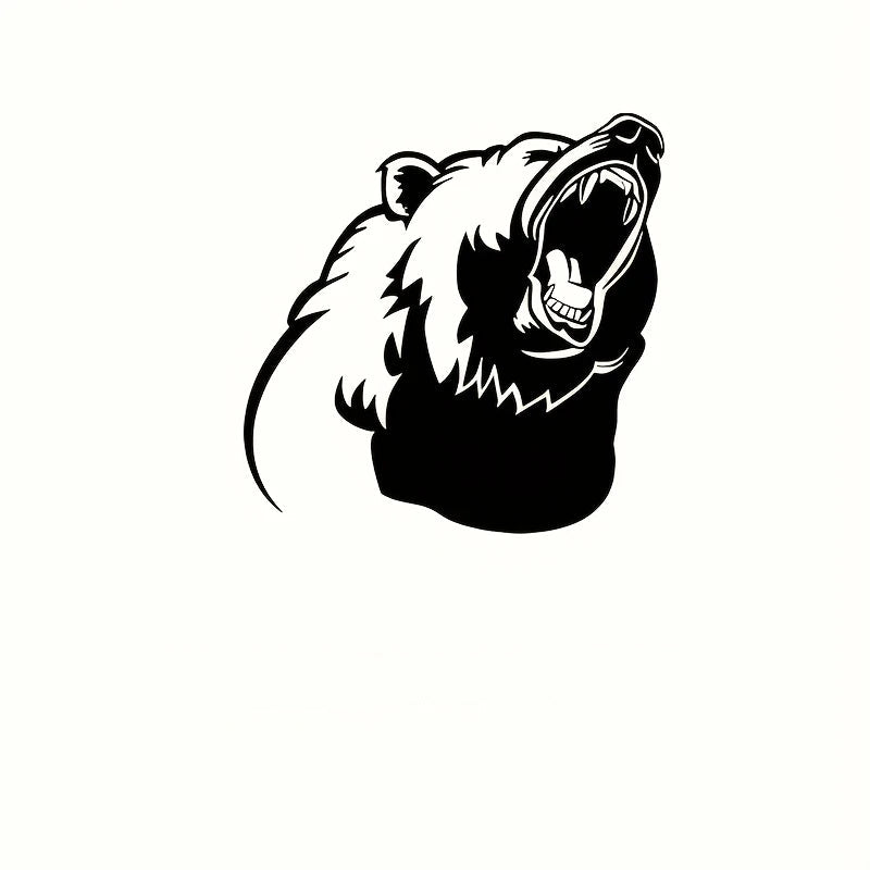 Roaring Bear Head Car Sticker – Unleash the Power Marif Creations