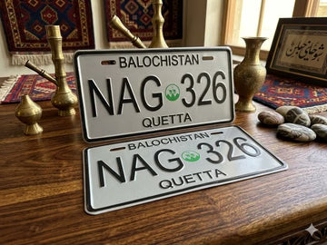 Upper Side Embossed Replica Number Plates For Car - Pack of 2 Marif Creations