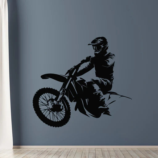 Dynamic Motocross Rider Wall Decal | Extreme Sports Vinyl Art Marif Creation