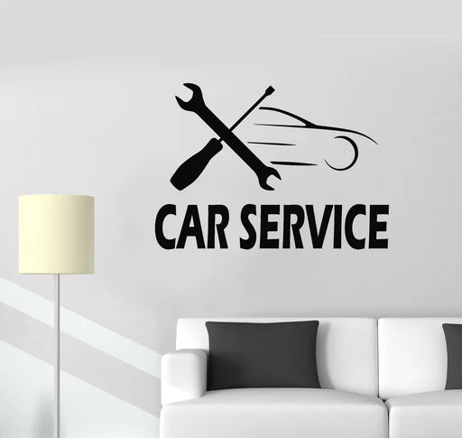 Car Service Wall Decal | Automotive Garage & Mechanic Shop Vinyl Art Marif Creation