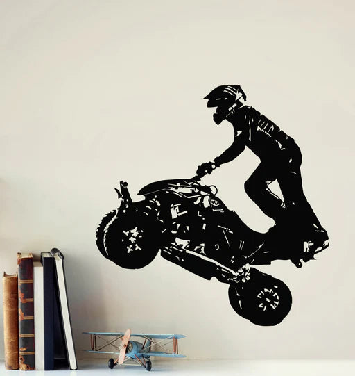 ATV Quad Bike Rider Stunt Wall Decal | Extreme Sports Vinyl Art Marif Creation