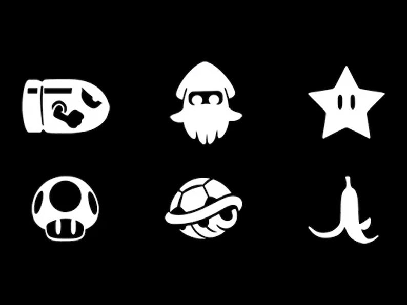 6 Stickers – Super Car Dash Button Decals (2 x 2 cm) Marif Creations