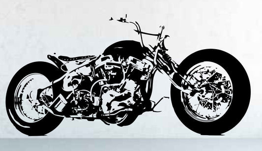 Classic Chopper Motorcycle Silhouette Wall Decal | Detailed Cruiser Bike Art (Copy) Marif Creation