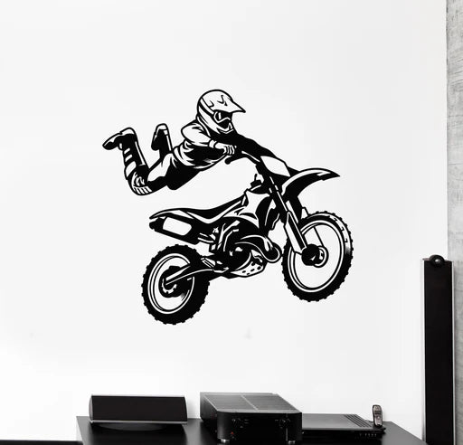 Motocross Dirt Bike Rider Wall Decal | Extreme Sports Action Art Marif Creation