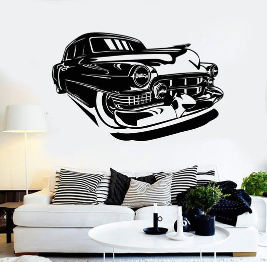 Classic 1950s American Car Vinyl Wall Decal | Retro Automotive Art Marif Creation