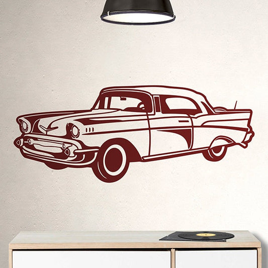 Classic American Car Vinyl Wall Decal | Vintage Automobile Home Decor Marif Creation