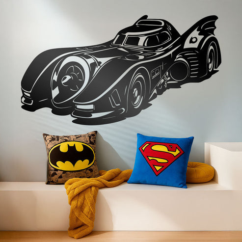 Iconic Batmobile Silhouette Wall Decal | Batman's Car Vinyl Art for Su ...