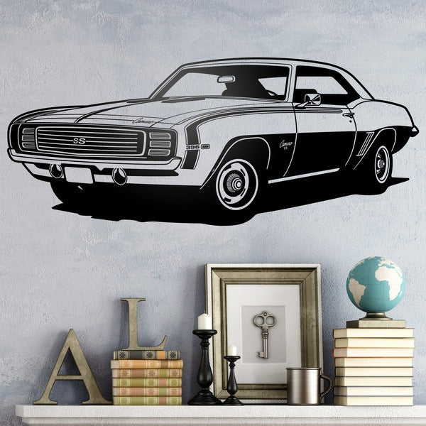 1969 Chevrolet Camaro SS 396 Classic Muscle Car Wall Decal | Vintage Automotive Art Marif Creation