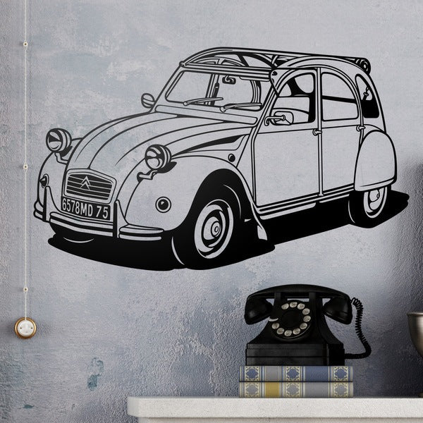 Iconic Citroën 2CV Classic Car Vinyl Wall Decal | Retro French Automobile Art Marif Creation